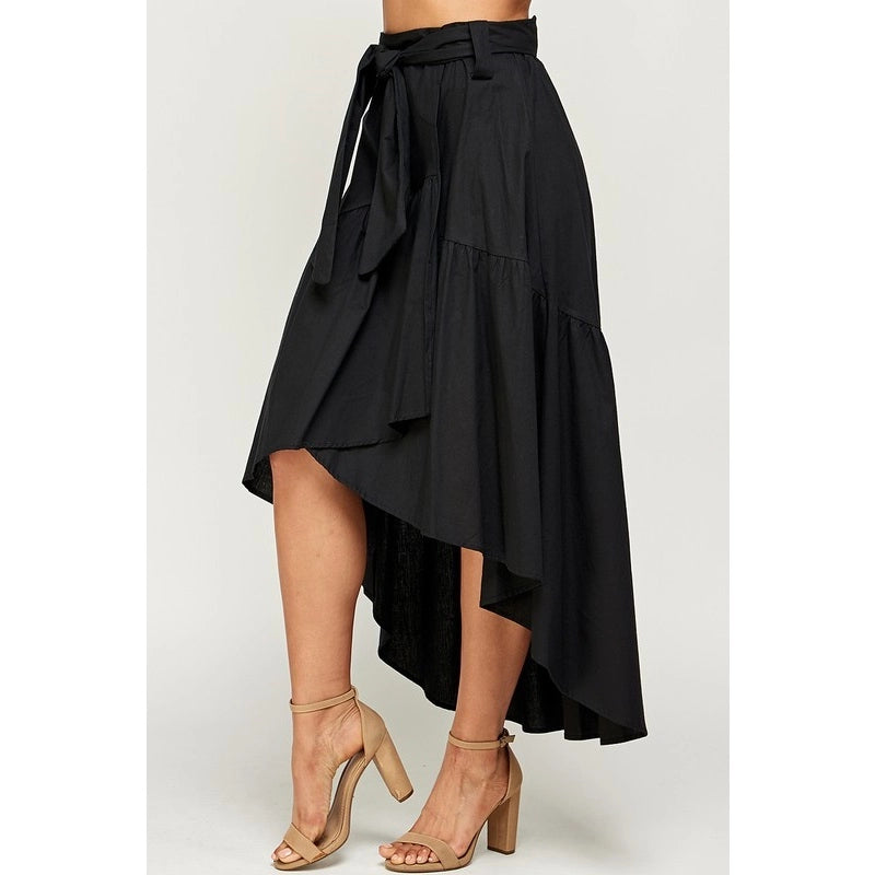 High Low Maxi Skirt Black Buhndi