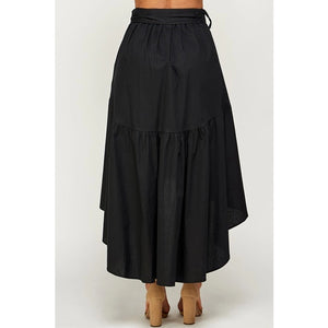 High Low Maxi Skirt - Black