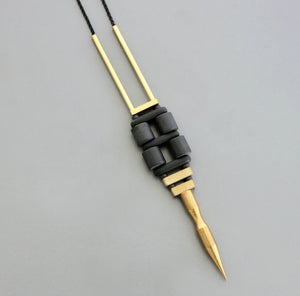 Black & Gold Power Pendant Necklace
